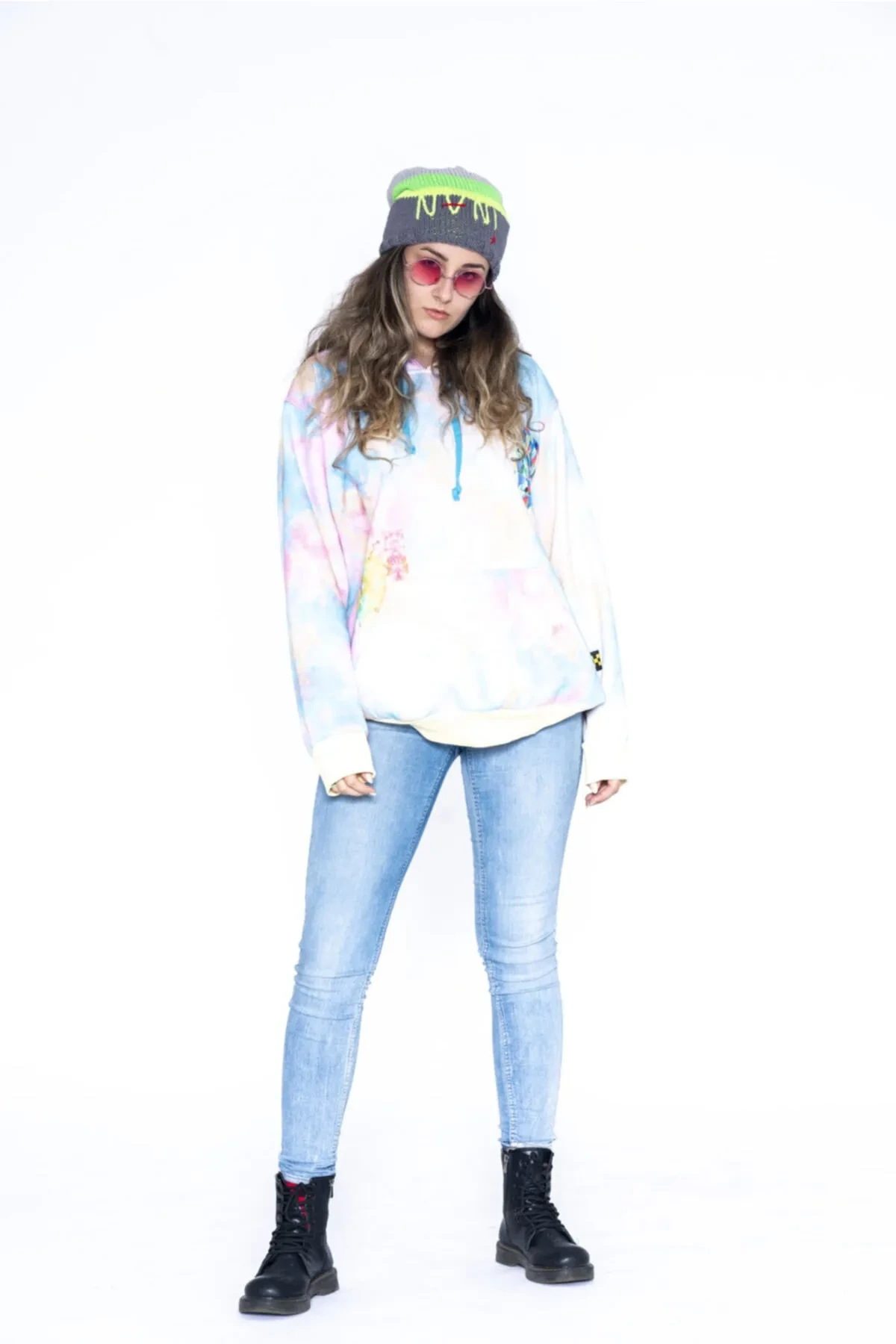 Pembe Batik Oversize Kadın Sweatshirt
