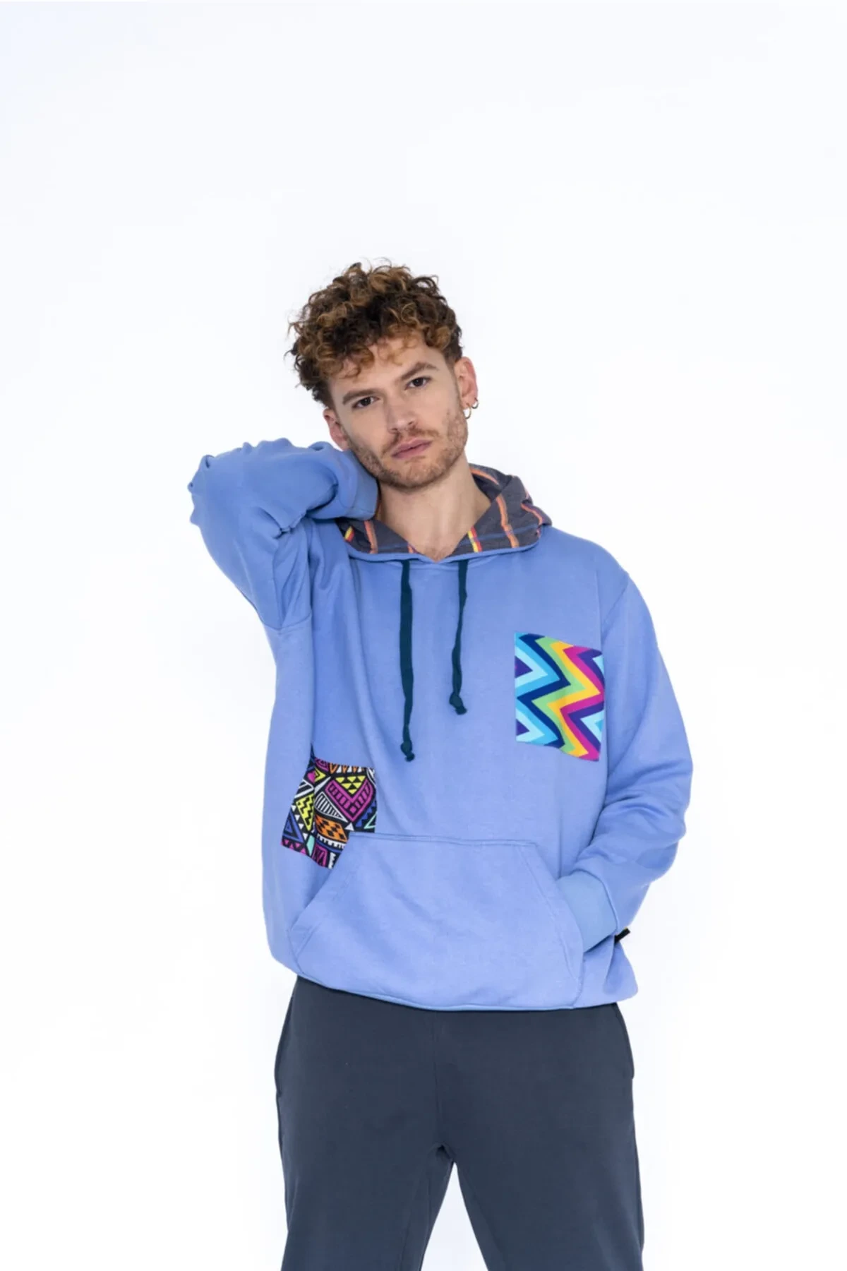  Havai Mor Oversize Erkek Sweatshirt