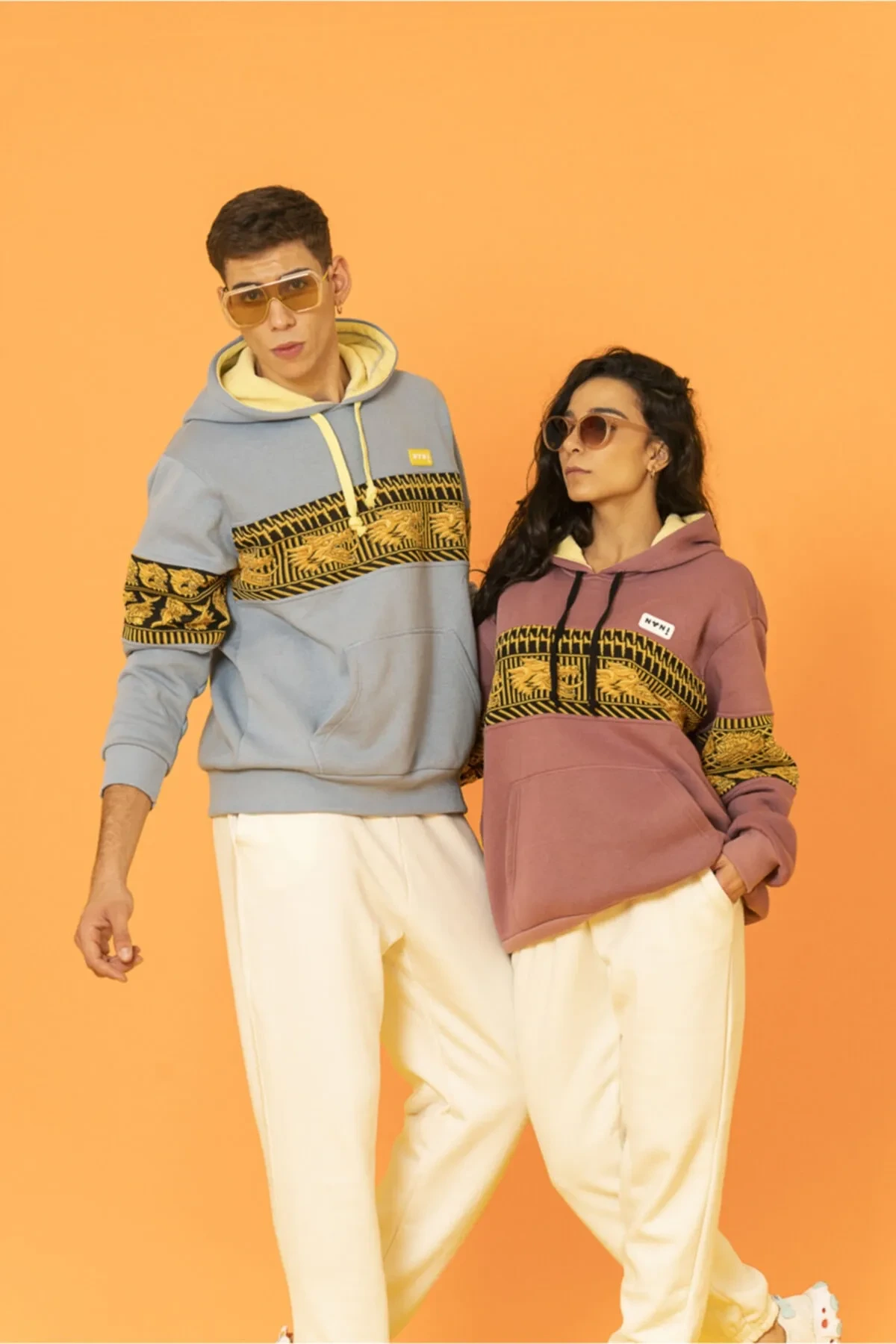 Nani | Gül Kurusu Renkli, Jakarlı Ejderha Desenli Oversize Unisex Sweatshirt