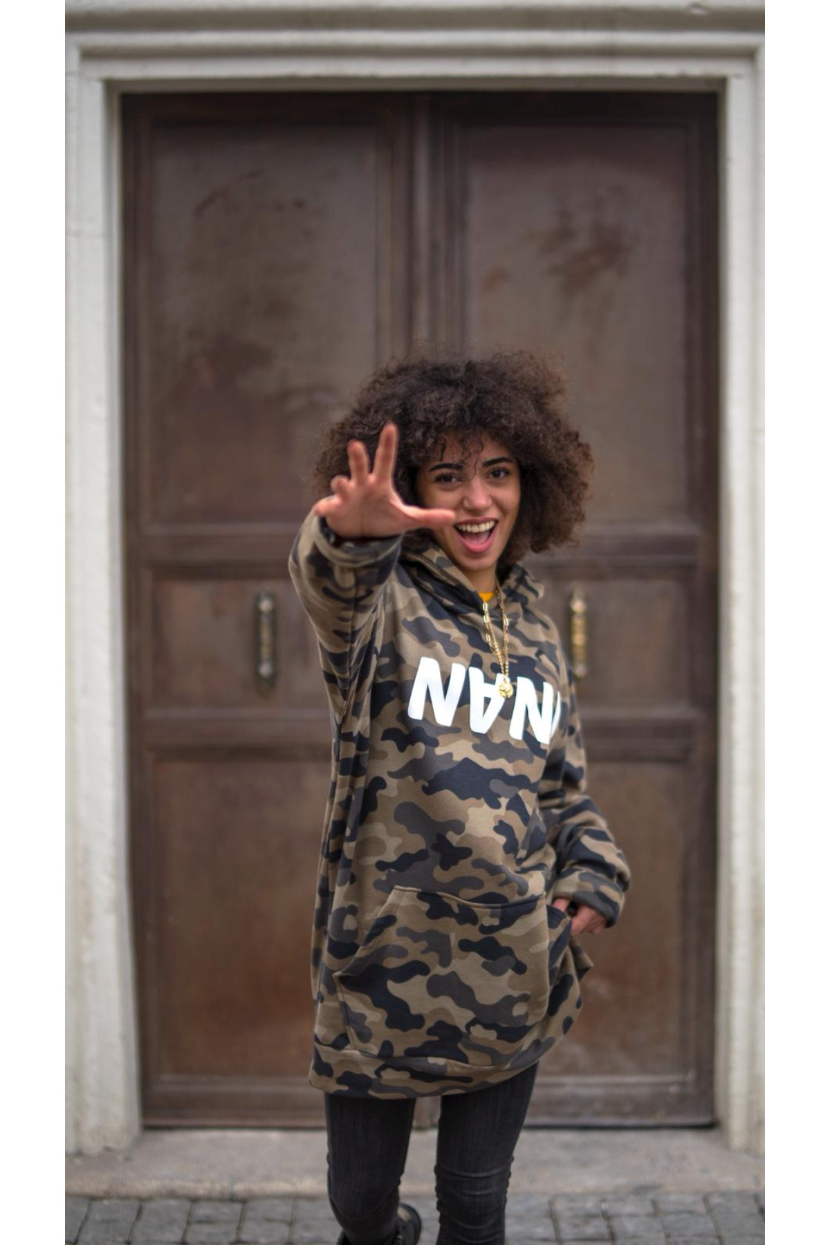 Kamuflaj Desenli Kadın Sweatshirt